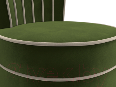 Кресло мягкое Лига Диванов Ирис (микровельвет, зеленый/бежевый)