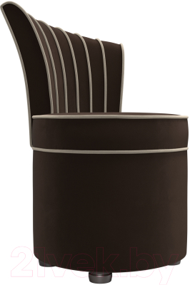 Кресло мягкое Лига Диванов Ирис (микровельвет, коричневый/бежевый)
