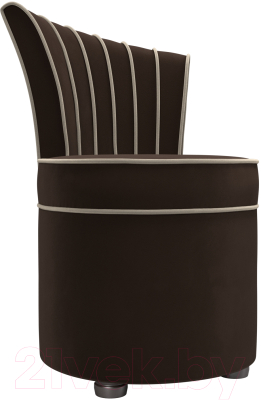 Кресло мягкое Лига Диванов Ирис (микровельвет, коричневый/бежевый)