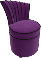 Кресло мягкое Лига Диванов Ирис (микровельвет, фиолетовый/черный) - 