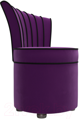 Кресло мягкое Лига Диванов Ирис (микровельвет, фиолетовый/черный)
