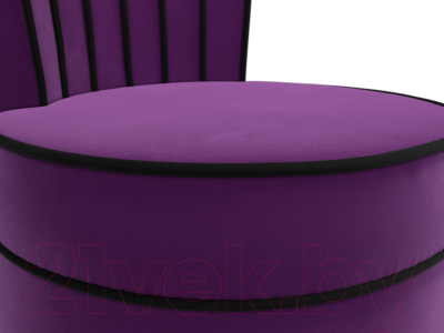 Кресло мягкое Лига Диванов Ирис (микровельвет, фиолетовый/черный)