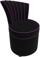 Кресло мягкое Лига Диванов Ирис (микровельвет, черный/фиолетовый) - 