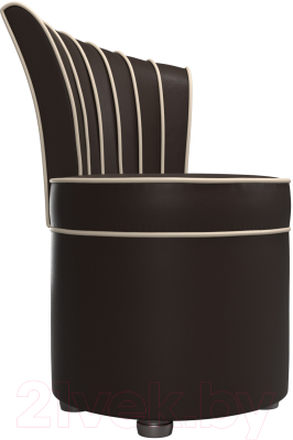 Кресло мягкое Лига Диванов Ирис (экокожа, коричневый/бежевый)