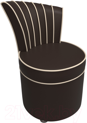 Кресло мягкое Лига Диванов Ирис (экокожа, коричневый/бежевый)