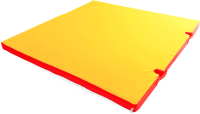 Гимнастический мат Формула здоровья С вырезом под стойки 1x1x0.05м (красный/желтый) - 