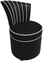 Кресло мягкое Лига Диванов Ирис (экокожа, черный/белый) - 
