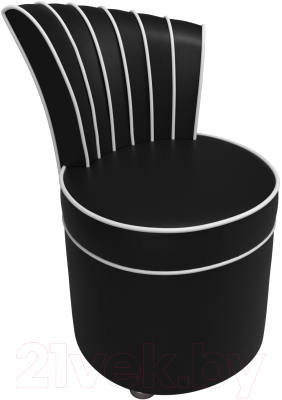 Кресло мягкое Лига Диванов Ирис (экокожа, черный/белый)
