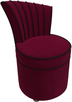 Кресло мягкое Лига Диванов Ирис (микровельвет, бордовый/черный) - 