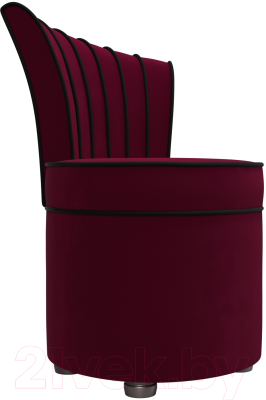 Кресло мягкое Лига Диванов Ирис (микровельвет, бордовый/черный)