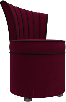 Кресло мягкое Лига Диванов Ирис (микровельвет, бордовый/черный)