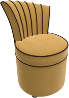 Кресло мягкое Лига Диванов Ирис (микровельвет, желтый/коричневый) - 