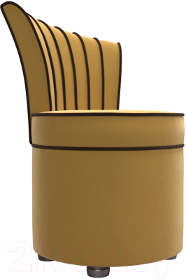 Кресло мягкое Лига Диванов Ирис (микровельвет, желтый/коричневый)