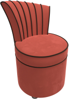 Кресло мягкое Лига Диванов Ирис (микровельвет, коралловый/коричневый) - 