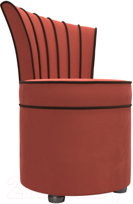 Кресло мягкое Лига Диванов Ирис (микровельвет, коралловый/коричневый)