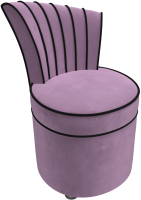 Кресло мягкое Лига Диванов Ирис (микровельвет, сиреневый/коричневый) - 