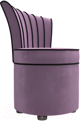 Кресло мягкое Лига Диванов Ирис (микровельвет, сиреневый/коричневый)