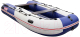 Надувная лодка ХАНТЕР 375 Aero светло-серый/синий HNT-HS375A - 