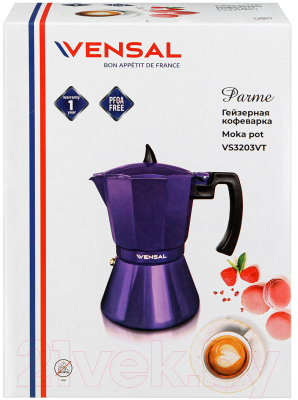 Гейзерная кофеварка Vensal VS3203VT (фиолетовый)