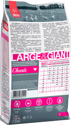 Сухой корм для собак Blitz Pets Puppy Large&Giant / 4160 (2кг)