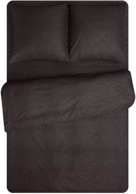 Комплект постельного белья Amore Mio Мако-сатин Тиснение Fast Микрофибра / 58512 (темно-коричневый)