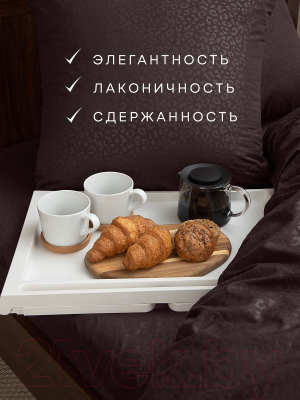 Комплект постельного белья Amore Mio Мако-сатин Fast Микрофибра Евро 58513 (темно-коричневый)