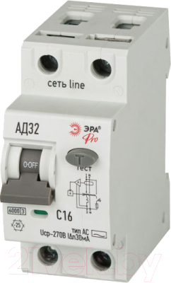Дифференциальный автомат ЭРА Pro D326E2C16АC30P АД-32 / Б0059111