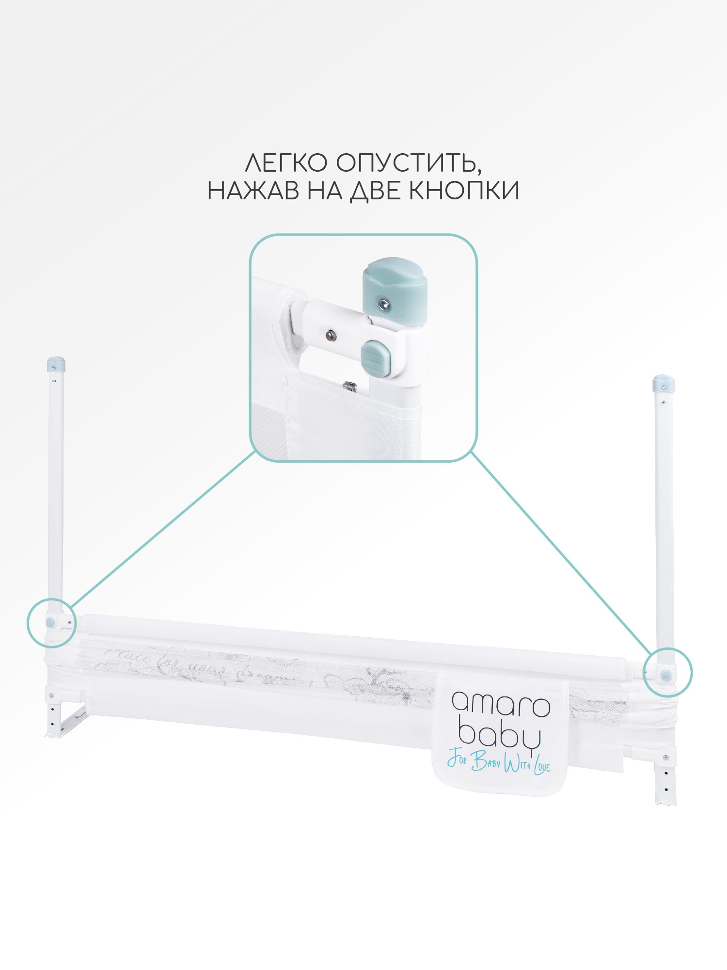 Ограждение для кровати Amarobaby Safety Of Dreams / AB-SOFD-BSR-BEL-120