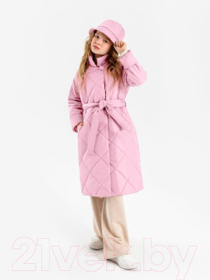 Пальто детское Amarobaby Trendy / AB-OD22-TRENDY29/06-134 (розовый, р.134-140)