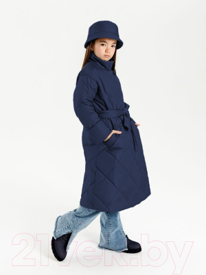 Пальто детское Amarobaby Trendy / AB-OD22-TRENDY29/20-146 (синий, р.146-152)
