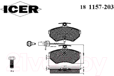 Изображение товара Тормозные колодки Icer 181157-203