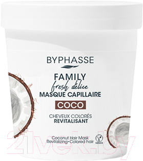 Маска для волос Byphasse Family Кокос для окрашенных волос (250мл)