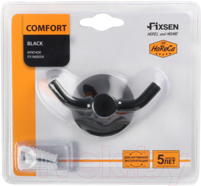 Крючок для ванной Fixsen Comfort FX-86005A (черный)