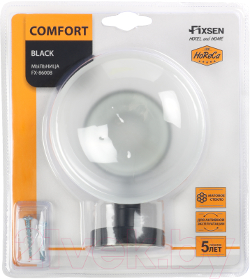 Мыльница Fixsen Comfort FX-86008 (черный)