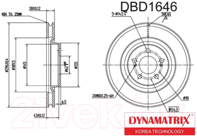 Тормозной диск Dynamatrix-Korea DBD1646