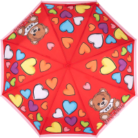 Зонт складной Moschino 8587-OCC Hearts and Bear Red - 