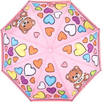 Зонт складной Moschino 8587-OCN Hearts and Bear Pink - 
