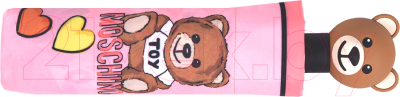 Зонт складной Moschino 8587-OCN Hearts and Bear Pink