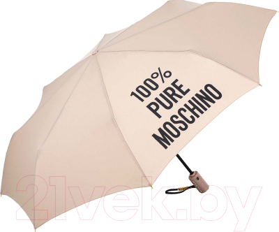 Зонт складной Moschino 8592-OCD Slogan Dark beige