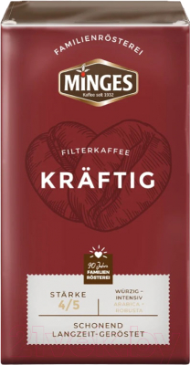 Кофе молотый Minges Kraftig 50% арабика, 50% робуста (500г)