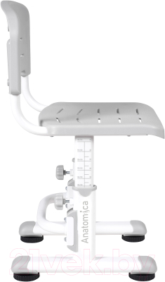 Парта+стул Anatomica Litra с ящиком, светильником и подставкой (белый/серый)