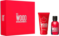 Парфюмерный набор Dsquared2 Wood Red Pour Femme Туалетная вода 100мл + Лосьон для тела 150мл - 