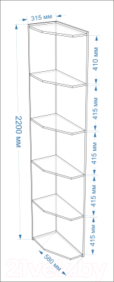 Угловое окончание для шкафа Евва Лайн / ЛН-TU.220.60.01 (бодега белый)