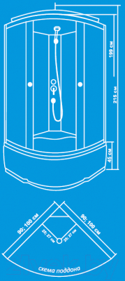 Душевая кабина Водный мир ВМ821 (90x90)