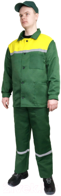 Комплект рабочей одежды Перспектива Стандарт-1 (р-р 48-50/170-176, зеленый/желтый)