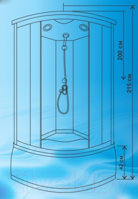 Душевая кабина Водный мир ВМ-8811Е (90x90, матовое стекло)