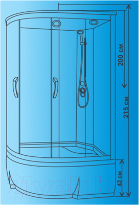 Душевая кабина Водный мир Стандарт ВМ-8802 R 120x80 (тонированное стекло)