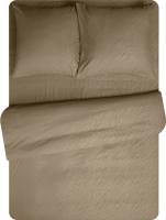 Комплект постельного белья Amore Mio Мако-сатин Тиснение Wild Микрофибра Евро / 58500 (коричневый) - 