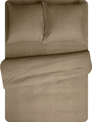 Комплект постельного белья Amore Mio Мако-сатин Тиснение Wild Микрофибра Евро / 58500 (коричневый)