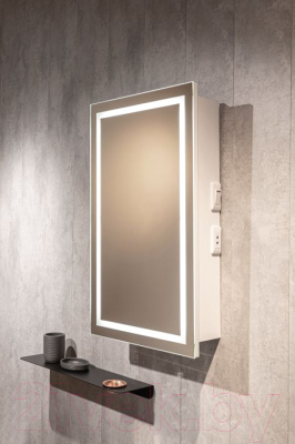 Шкаф с зеркалом для ванной Silver Mirrors Hamburg White 42.8x72.8 / LED-00002668